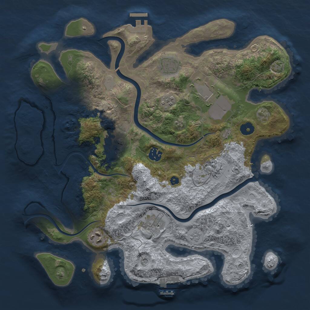 Rust Map: Procedural Map, Size: 3500, Seed: 11451714, 14 Monuments