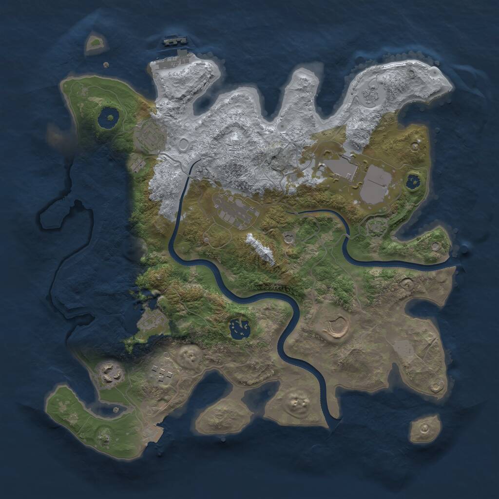 Rust Map: Procedural Map, Size: 3500, Seed: 104013094, 13 Monuments