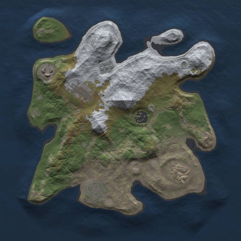 Rust Map: Barren, Size: 2800, Seed: 167889, 9 Monuments