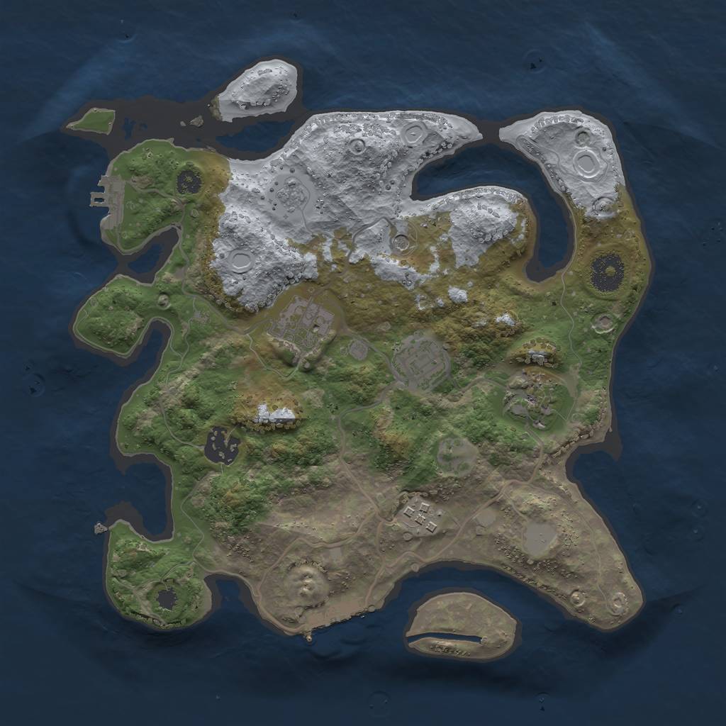 Rust Map: Procedural Map, Size: 3000, Seed: 10202022, 14 Monuments