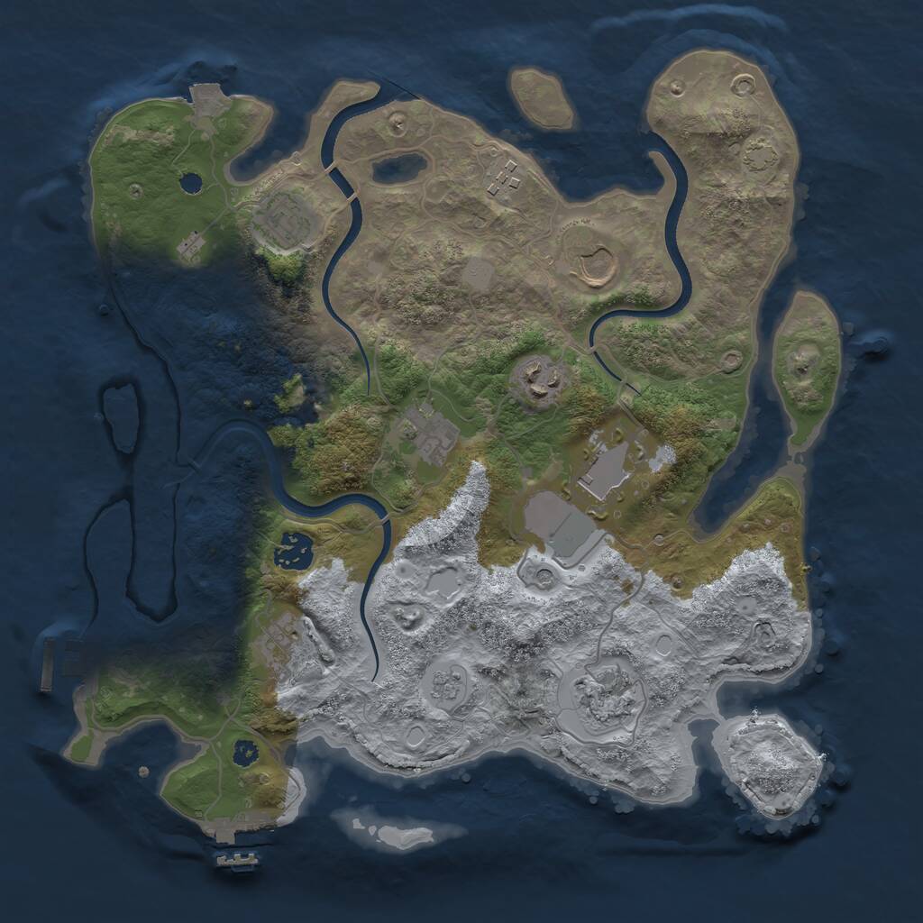 Rust Map: Procedural Map, Size: 3500, Seed: 6784305, 15 Monuments