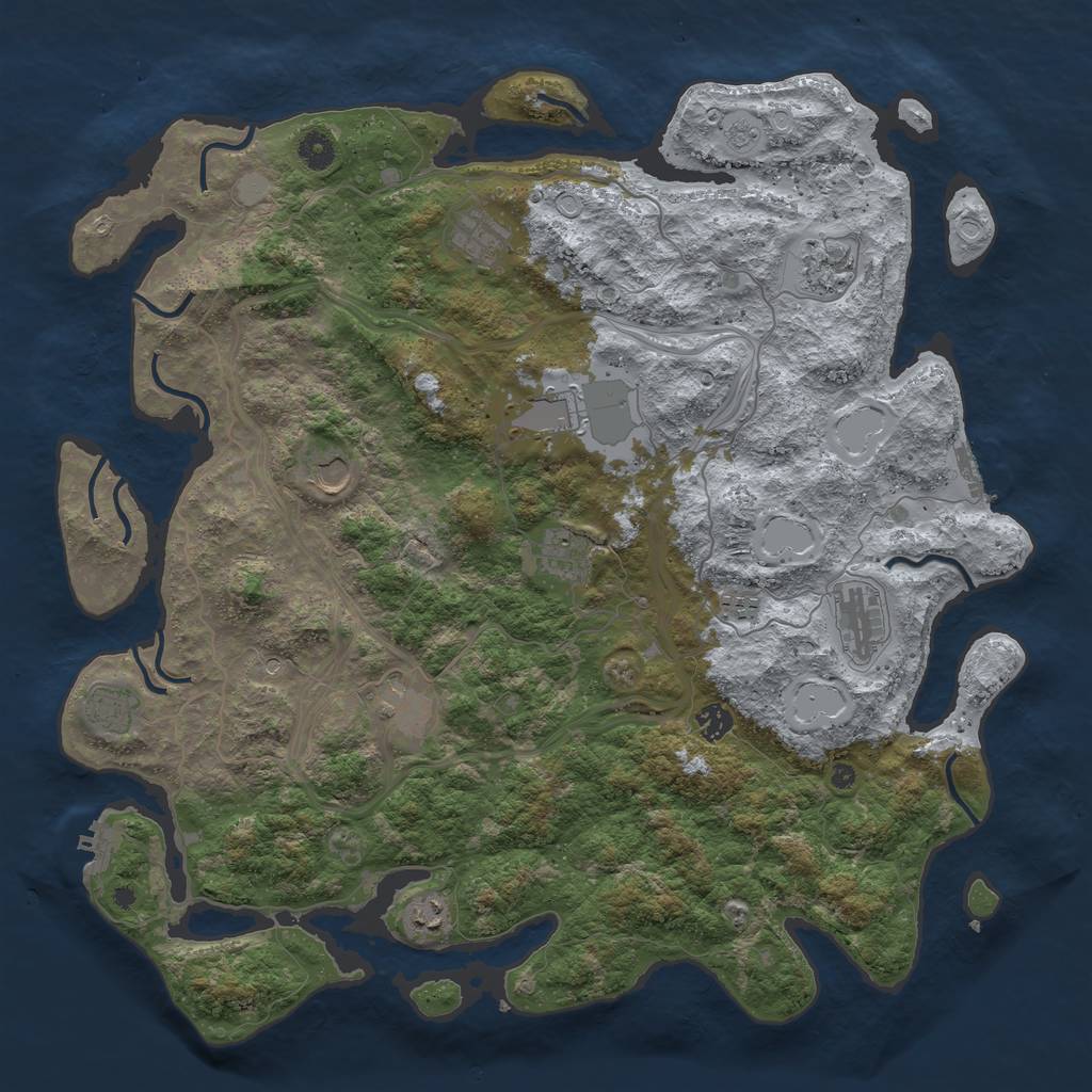 Rust Map: Procedural Map, Size: 4500, Seed: 74864297, 20 Monuments