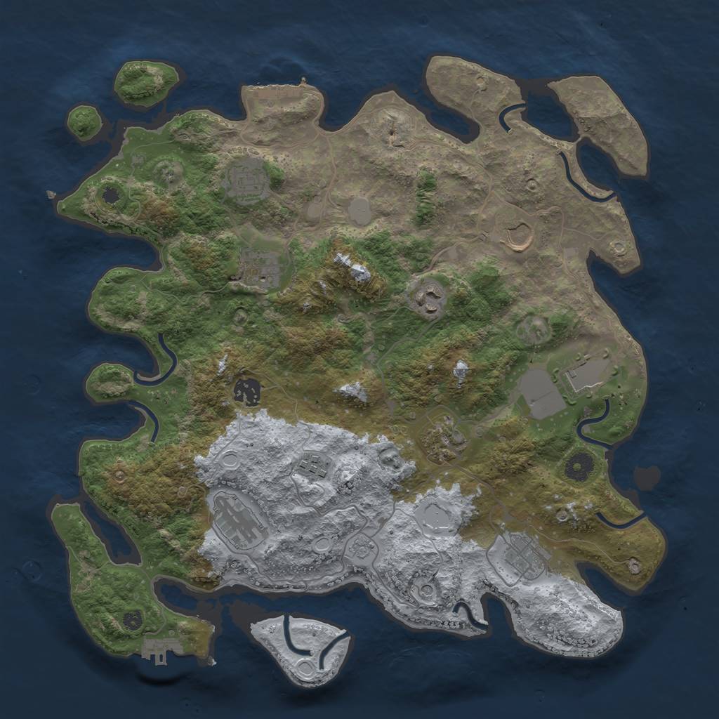 Rust Map: Procedural Map, Size: 3800, Seed: 2546, 19 Monuments