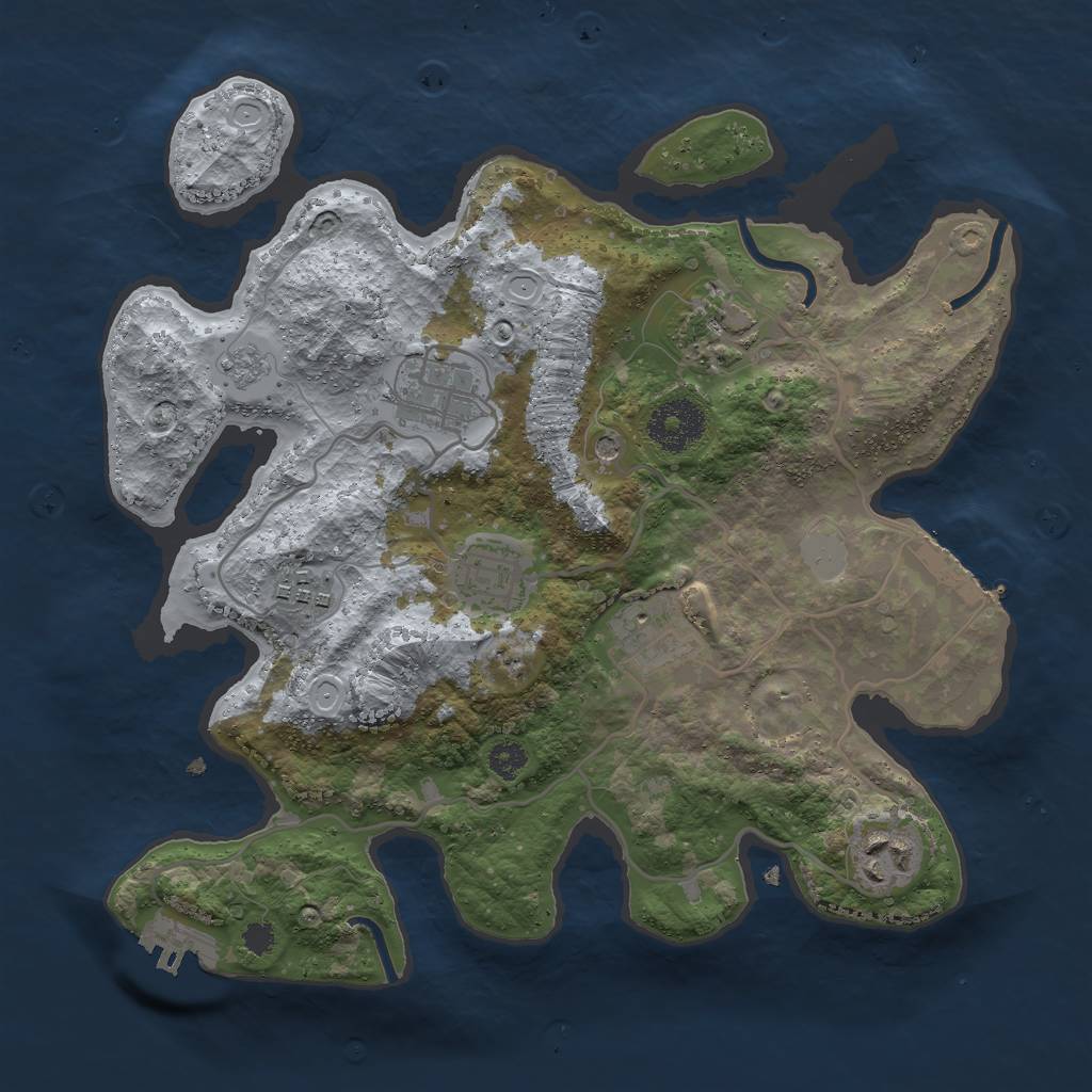 Rust Map: Procedural Map, Size: 3000, Seed: 834128493, 15 Monuments