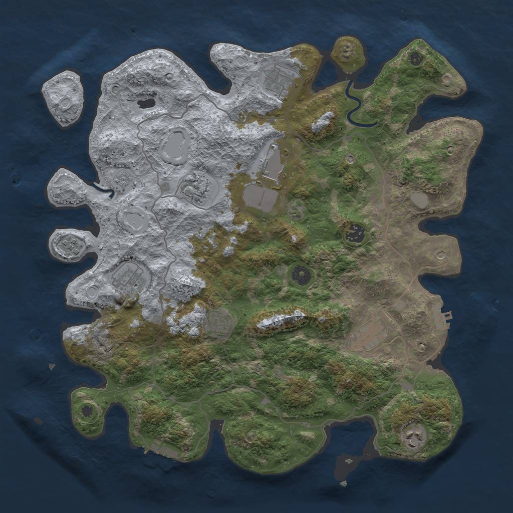 Rust Map: Procedural Map, Size: 4000, Seed: 2150, 18 Monuments