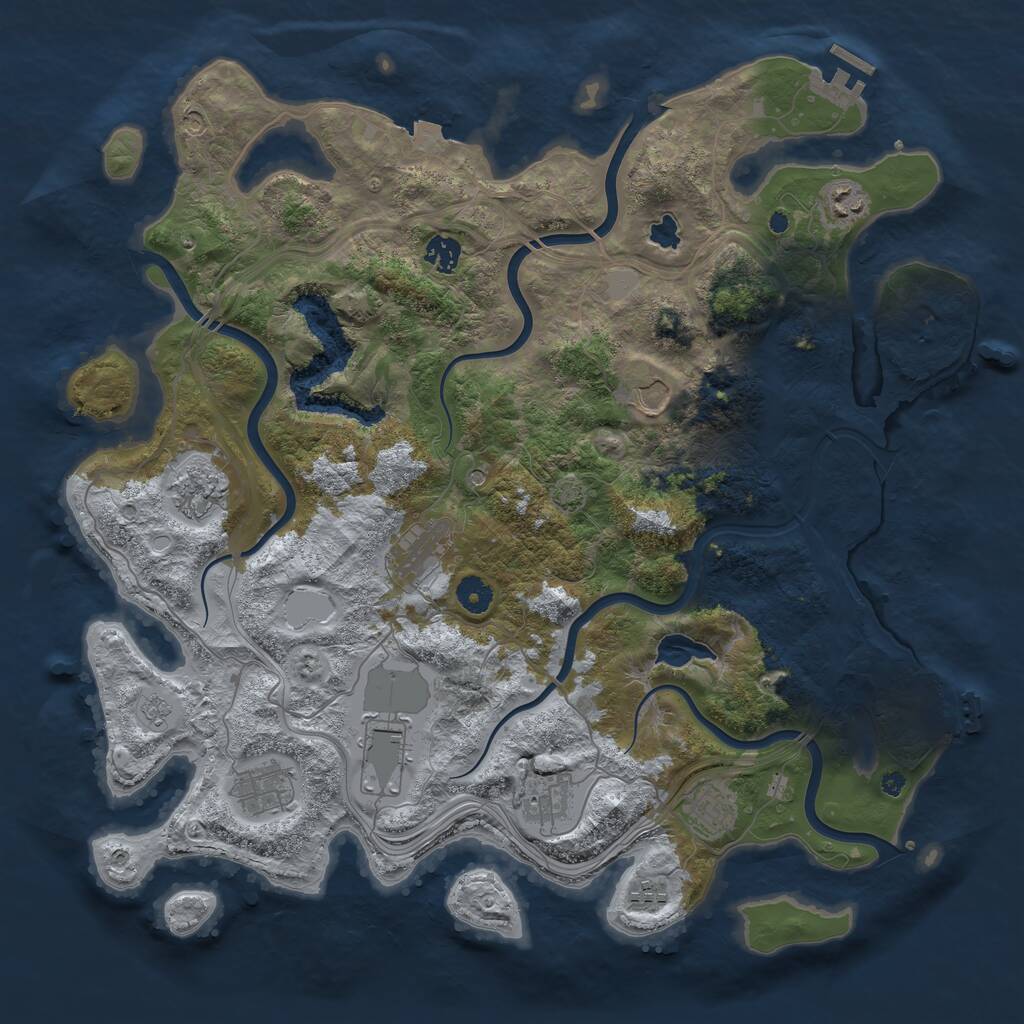 Rust Map: Procedural Map, Size: 4250, Seed: 1674844790, 16 Monuments