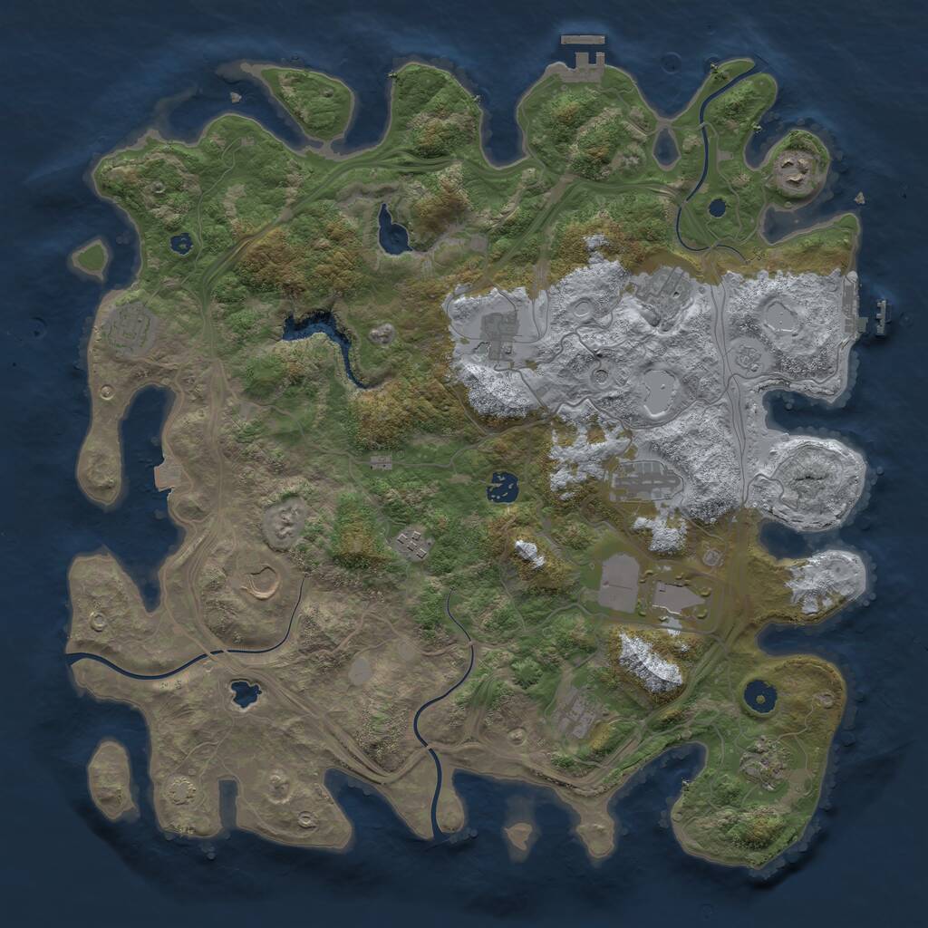 Rust Map: Procedural Map, Size: 4300, Seed: 310202244, 17 Monuments