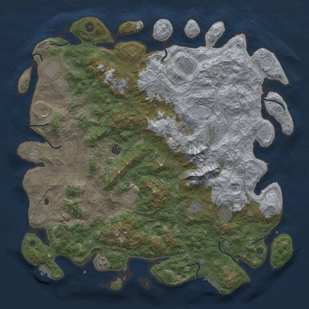 Rust Map: Procedural Map, Size: 5000, Seed: 1073625, 20 Monuments