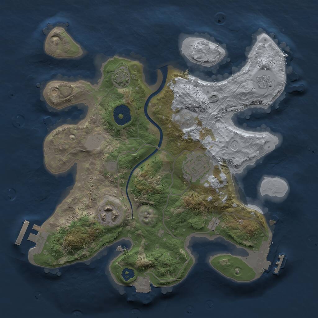 Rust Map: Procedural Map, Size: 2500, Seed: 40000, 7 Monuments