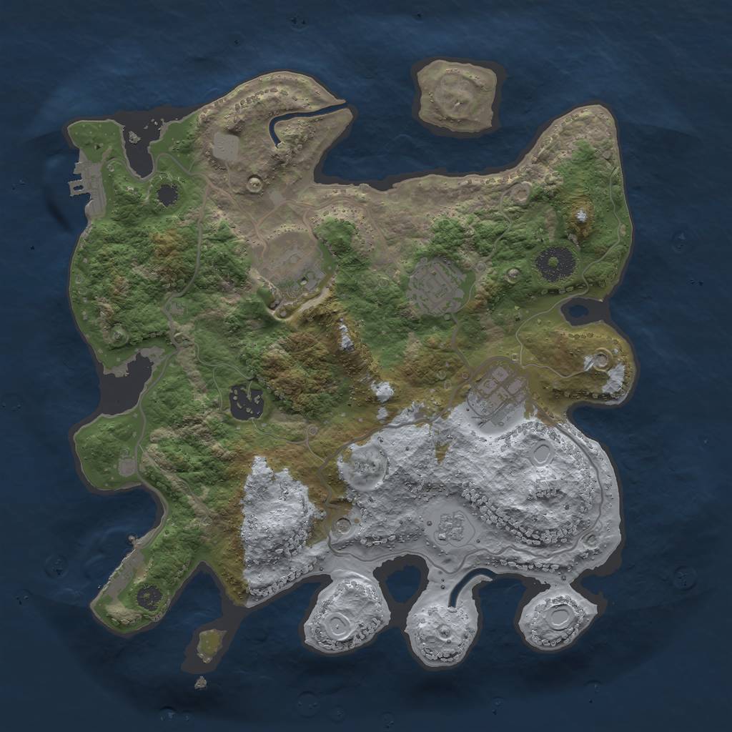 Rust Map: Procedural Map, Size: 3000, Seed: 1370511971, 13 Monuments