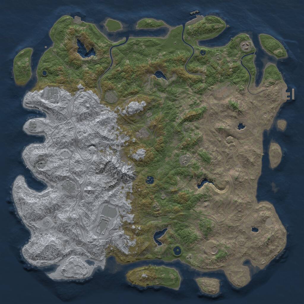 Rust Map: Procedural Map, Size: 5500, Seed: 6031999, 17 Monuments