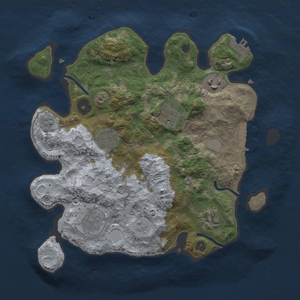 Rust Map: Procedural Map, Size: 3000, Seed: 66449608, 14 Monuments