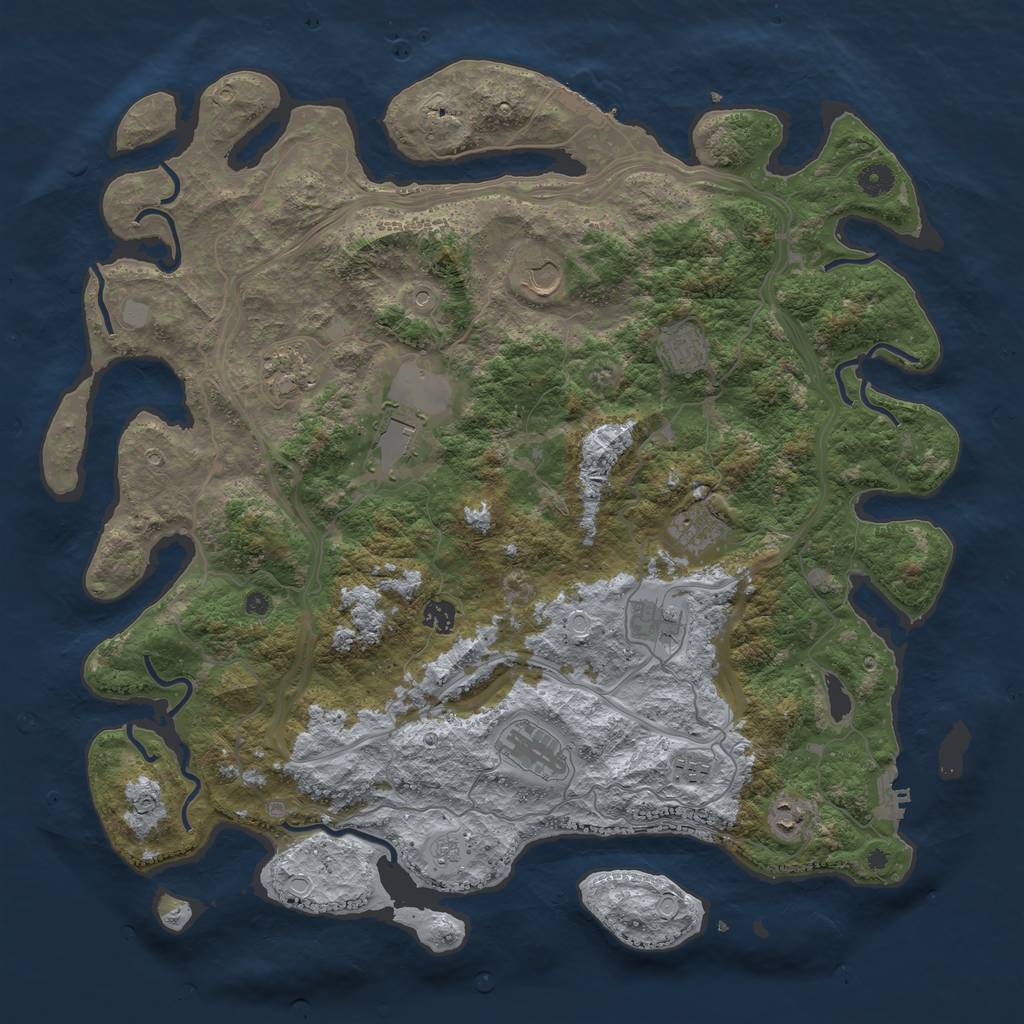 Rust Map: Procedural Map, Size: 4550, Seed: 1999988888, 19 Monuments