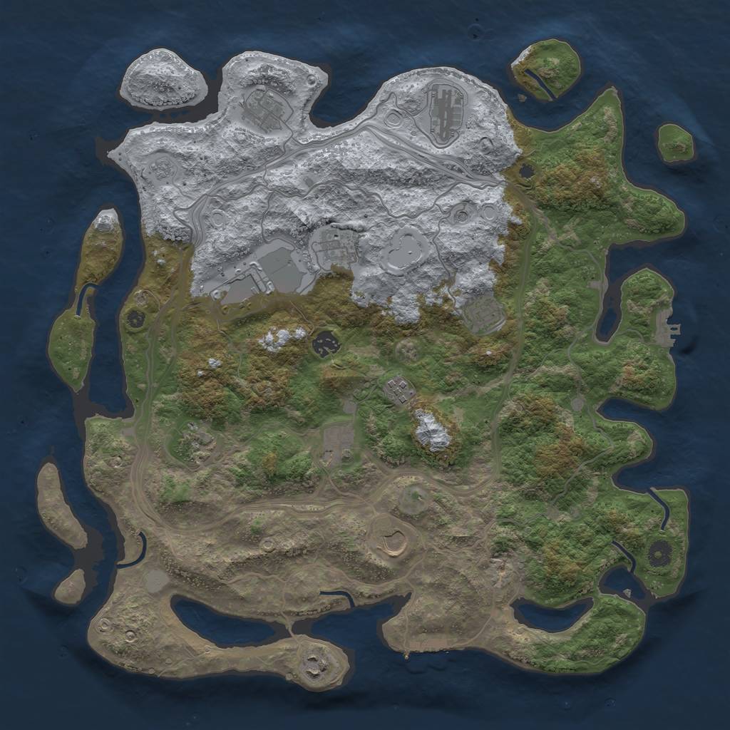 Rust Map: Procedural Map, Size: 4250, Seed: 480320176, 20 Monuments