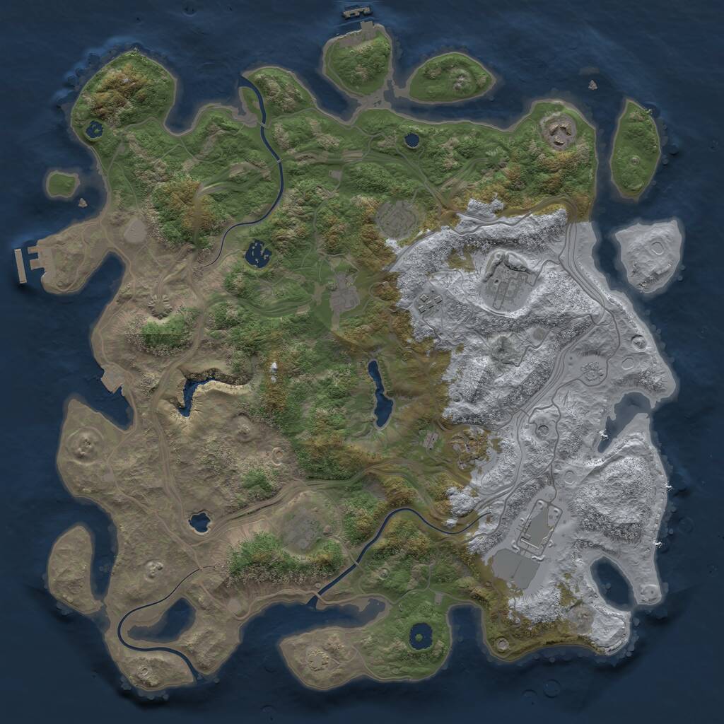Rust Map: Procedural Map, Size: 4250, Seed: 726079941, 15 Monuments