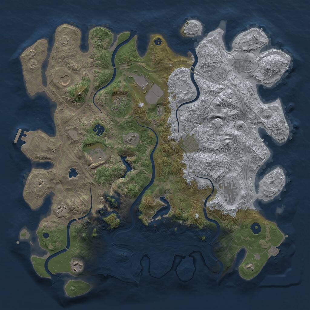 Rust Map: Procedural Map, Size: 4250, Seed: 1863116874, 15 Monuments