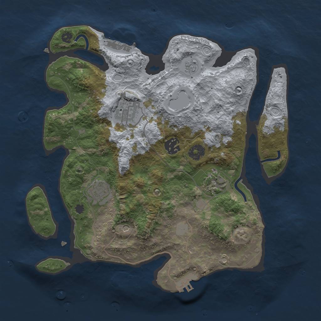 Rust Map: Procedural Map, Size: 3000, Seed: 70458559, 13 Monuments