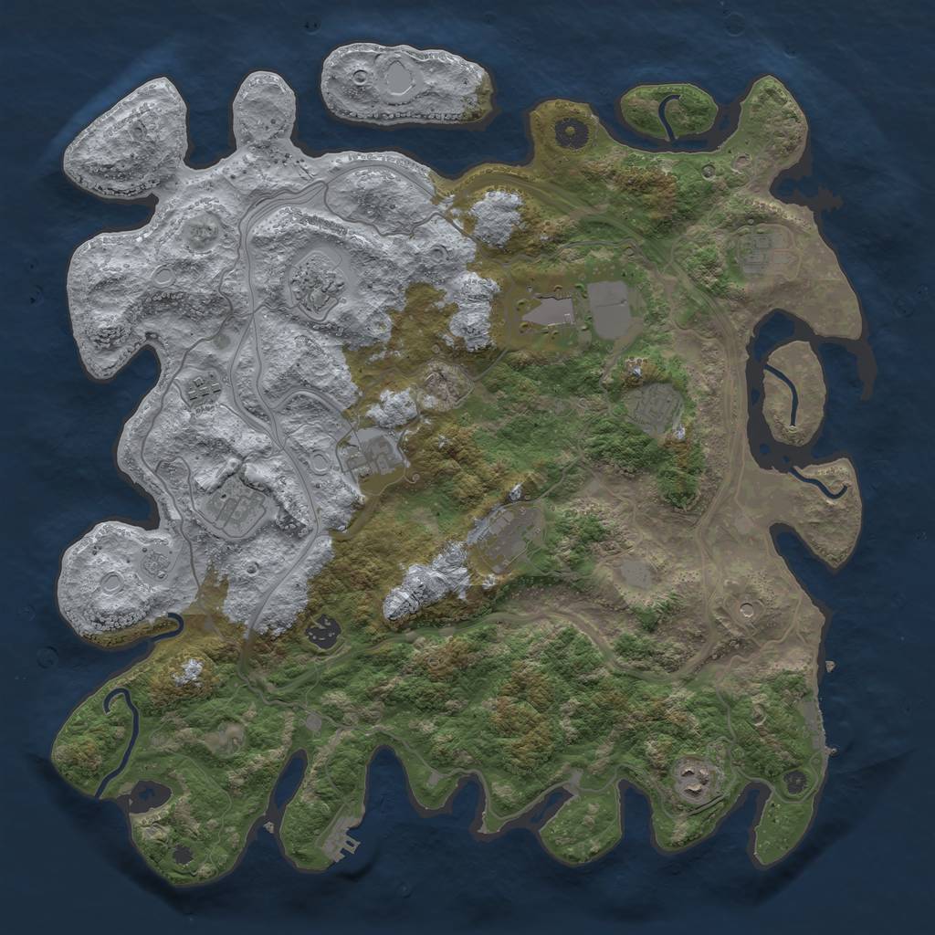 Rust Map: Procedural Map, Size: 4250, Seed: 808360790, 19 Monuments