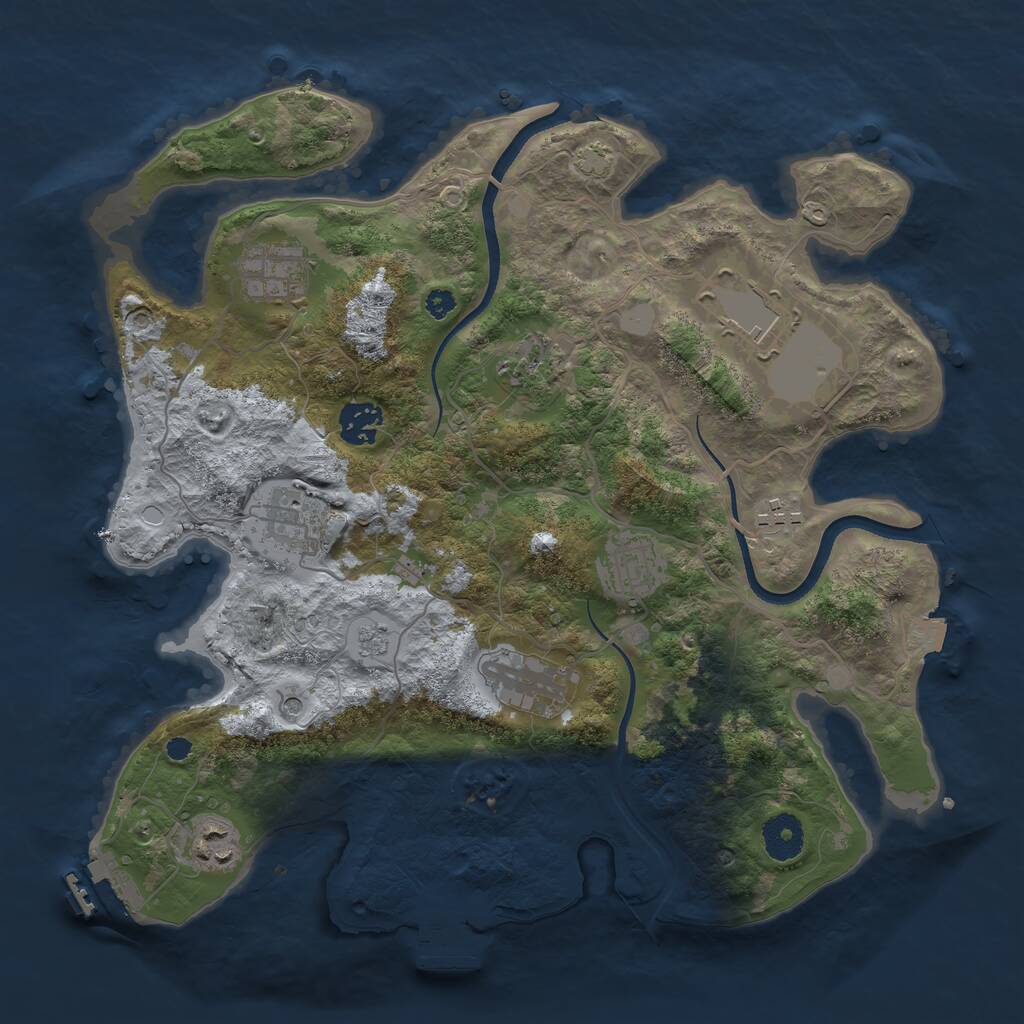 Rust Map: Procedural Map, Size: 3500, Seed: 1572401177, 15 Monuments