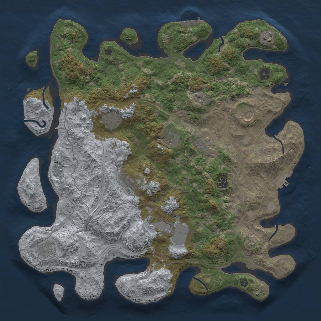 Rust Map: Procedural Map, Size: 4250, Seed: 1321730310, 19 Monuments