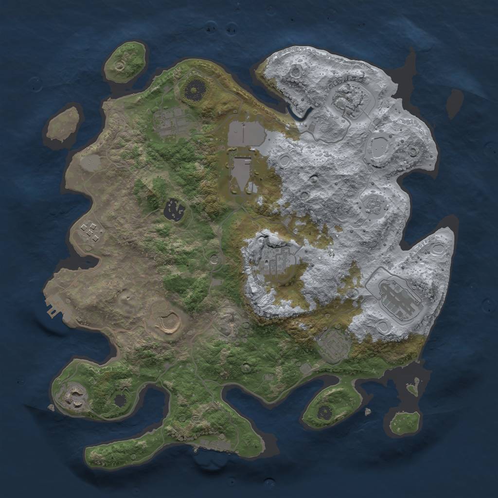 Rust Map: Procedural Map, Size: 3500, Seed: 955799436, 19 Monuments