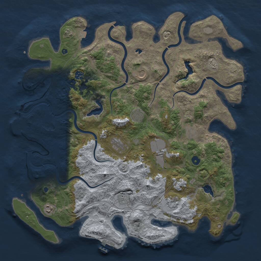 Rust Map: Procedural Map, Size: 4500, Seed: 1699064048, 16 Monuments