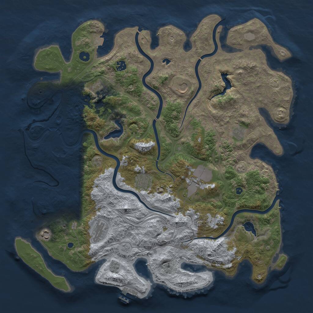 Rust Map: Procedural Map, Size: 4500, Seed: 1699064048, 16 Monuments