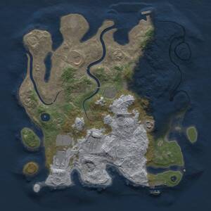 Thumbnail Rust Map: Procedural Map, Size: 3500, Seed: 30838318, 12 Monuments