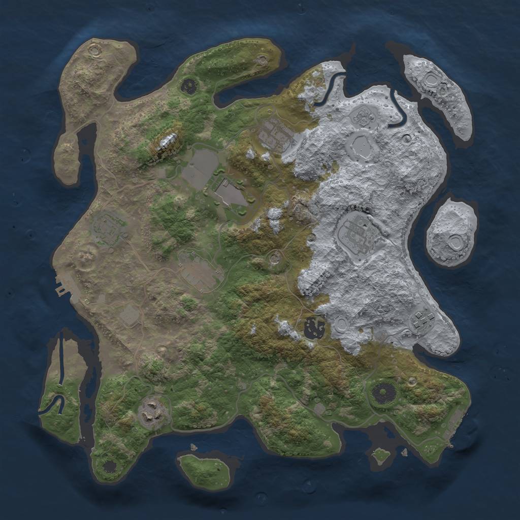Rust Map: Procedural Map, Size: 3500, Seed: 29051996, 17 Monuments