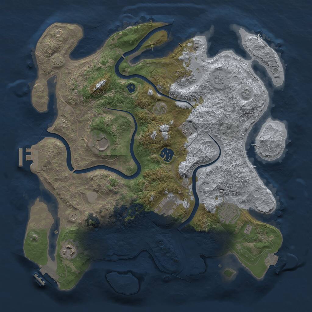 Rust Map: Procedural Map, Size: 3500, Seed: 29051996, 13 Monuments