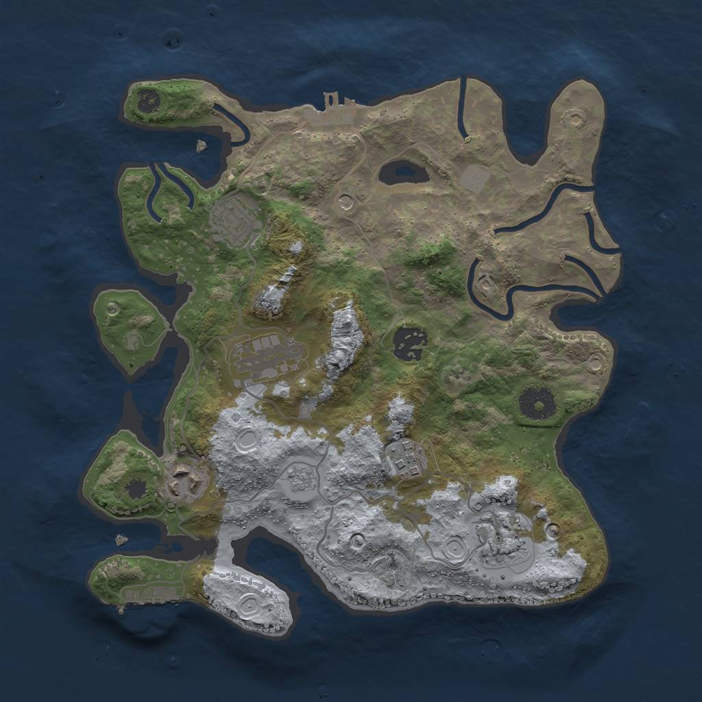 Rust Map: Procedural Map, Size: 3000, Seed: 272662612, 15 Monuments