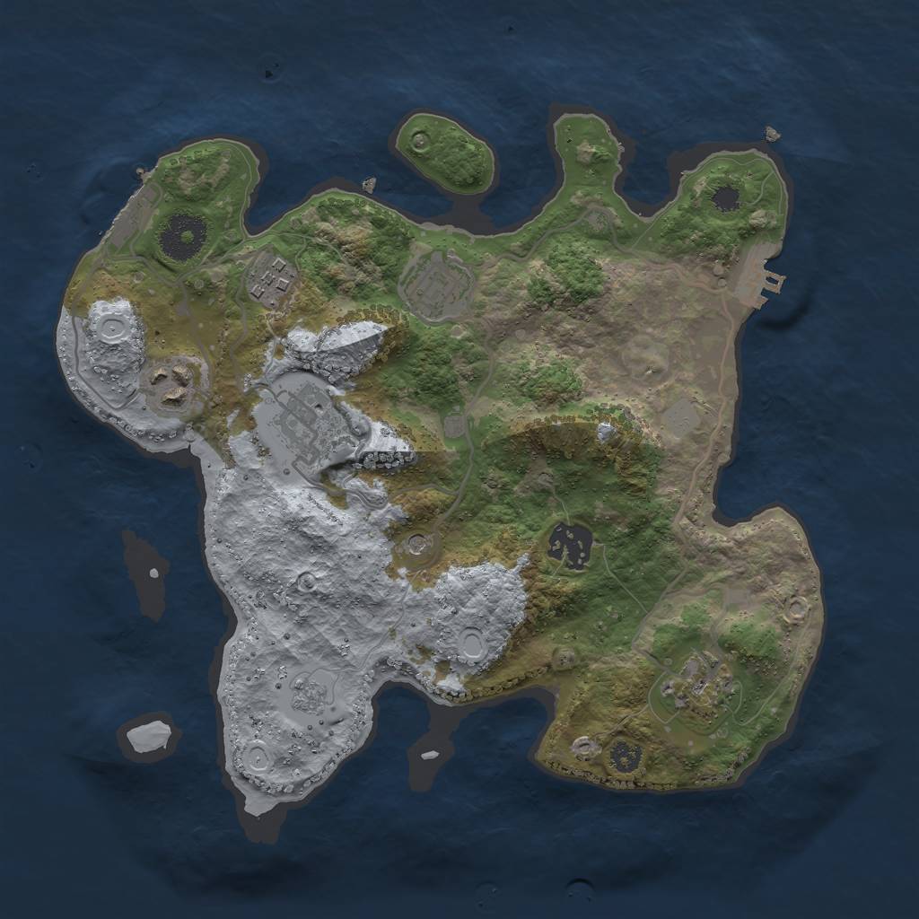 Rust Map: Procedural Map, Size: 3000, Seed: 889972047, 15 Monuments