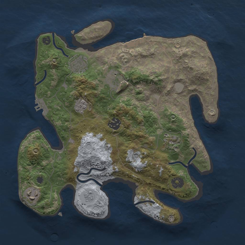Rust Map: Procedural Map, Size: 3000, Seed: 65232, 15 Monuments