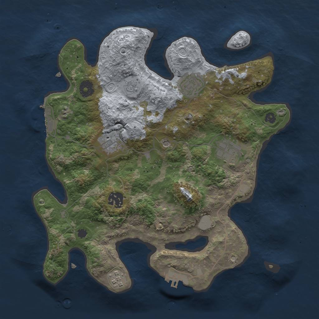 Rust Map: Procedural Map, Size: 3000, Seed: 3126, 14 Monuments