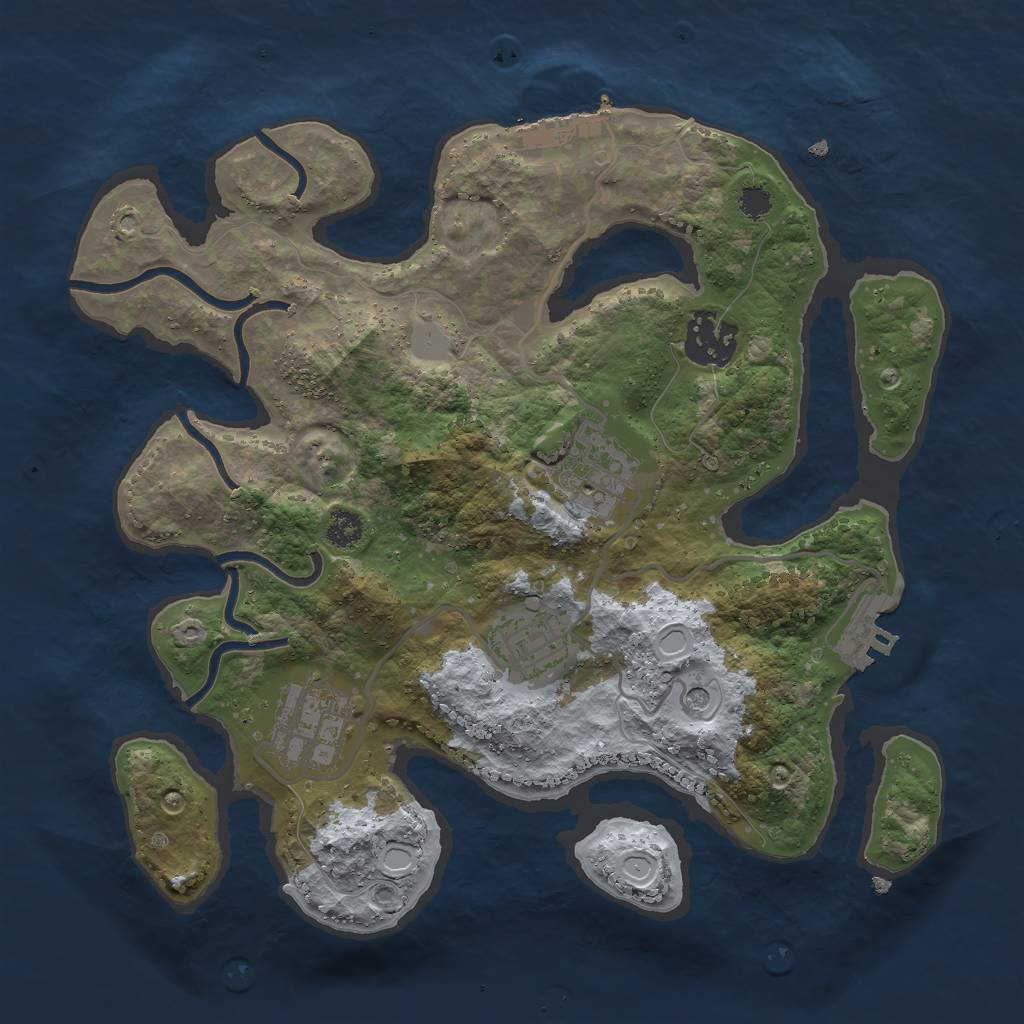 Rust Map: Procedural Map, Size: 2800, Seed: 58697821, 12 Monuments