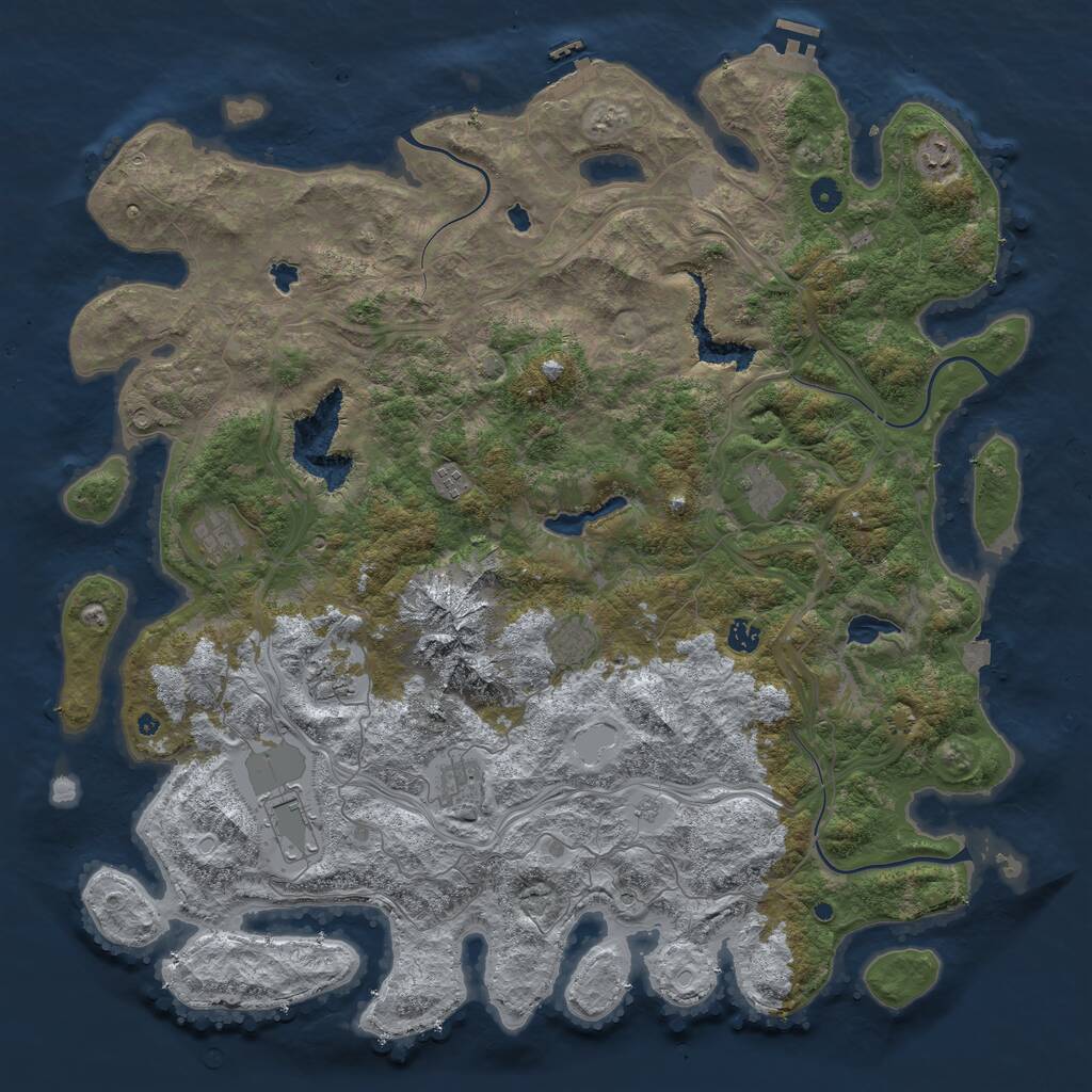 Rust Map: Procedural Map, Size: 5000, Seed: 2081059923, 15 Monuments