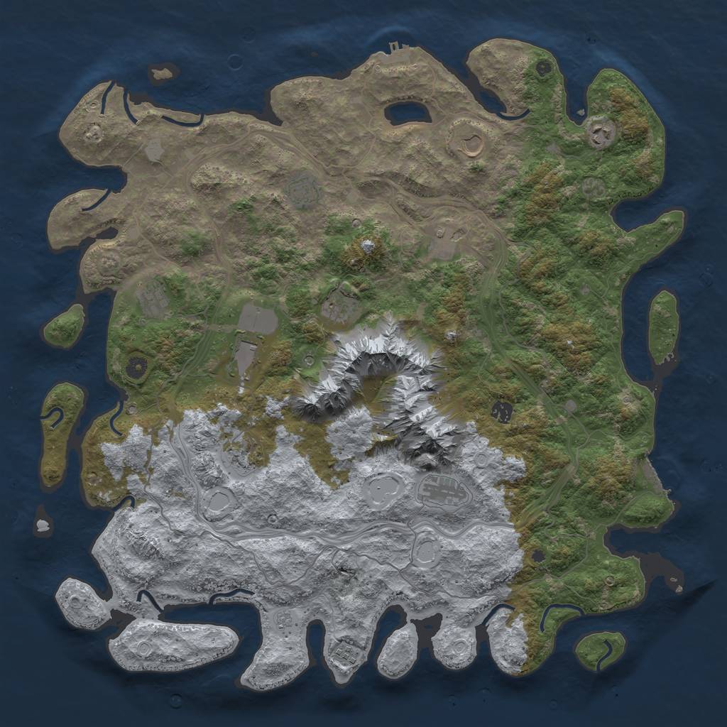 Rust Map: Procedural Map, Size: 5000, Seed: 2081059923, 20 Monuments