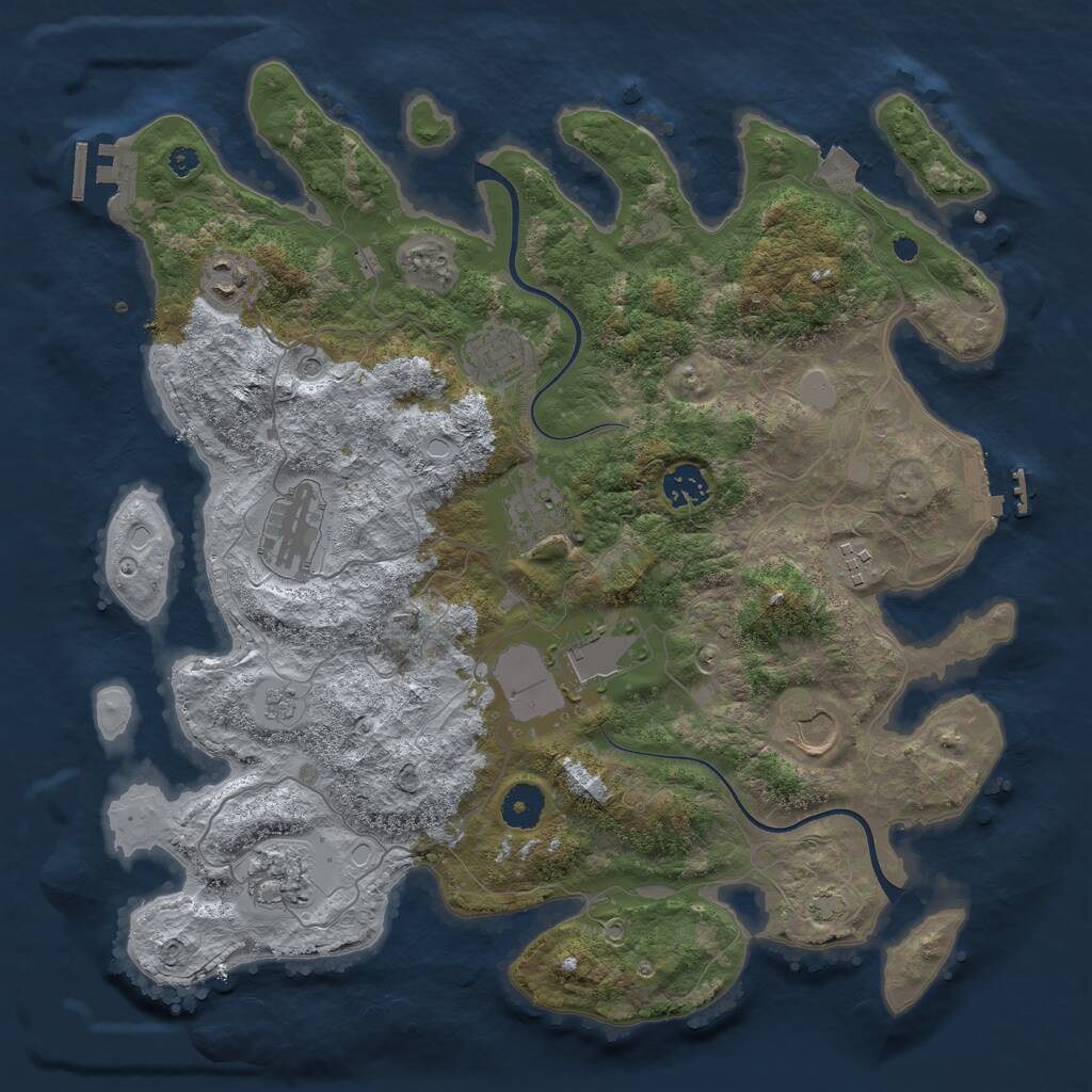 Rust Map: Procedural Map, Size: 3750, Seed: 862016731, 15 Monuments