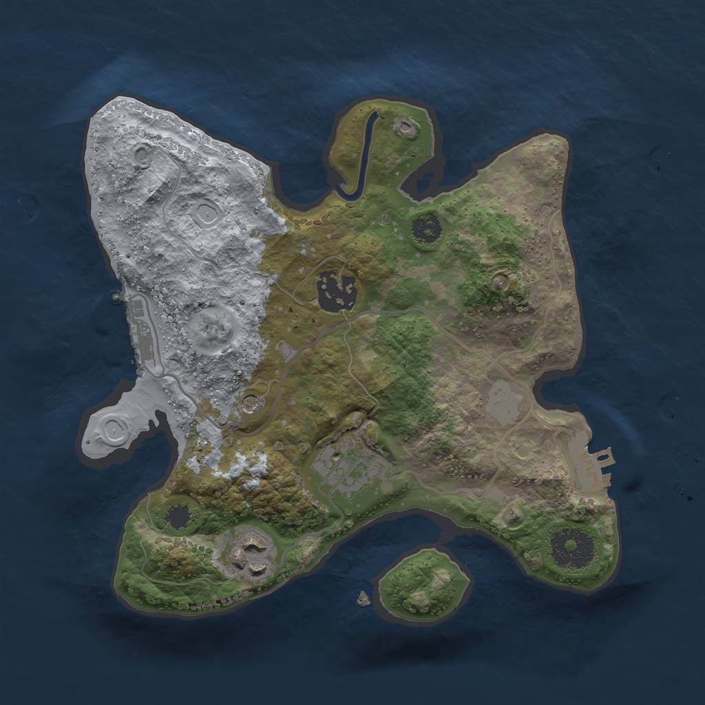 Rust Map: Procedural Map, Size: 2500, Seed: 714758962, 11 Monuments