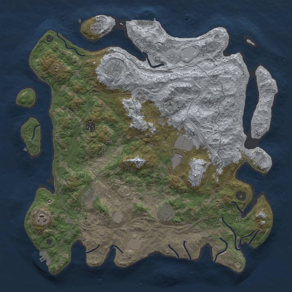 Rust Map: Procedural Map, Size: 4250, Seed: 17241661, 17 Monuments