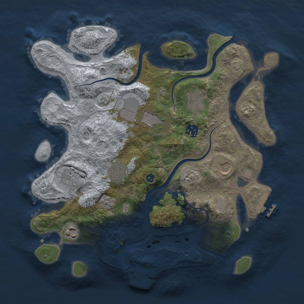 Rust Map: Procedural Map, Size: 3500, Seed: 88029428, 14 Monuments