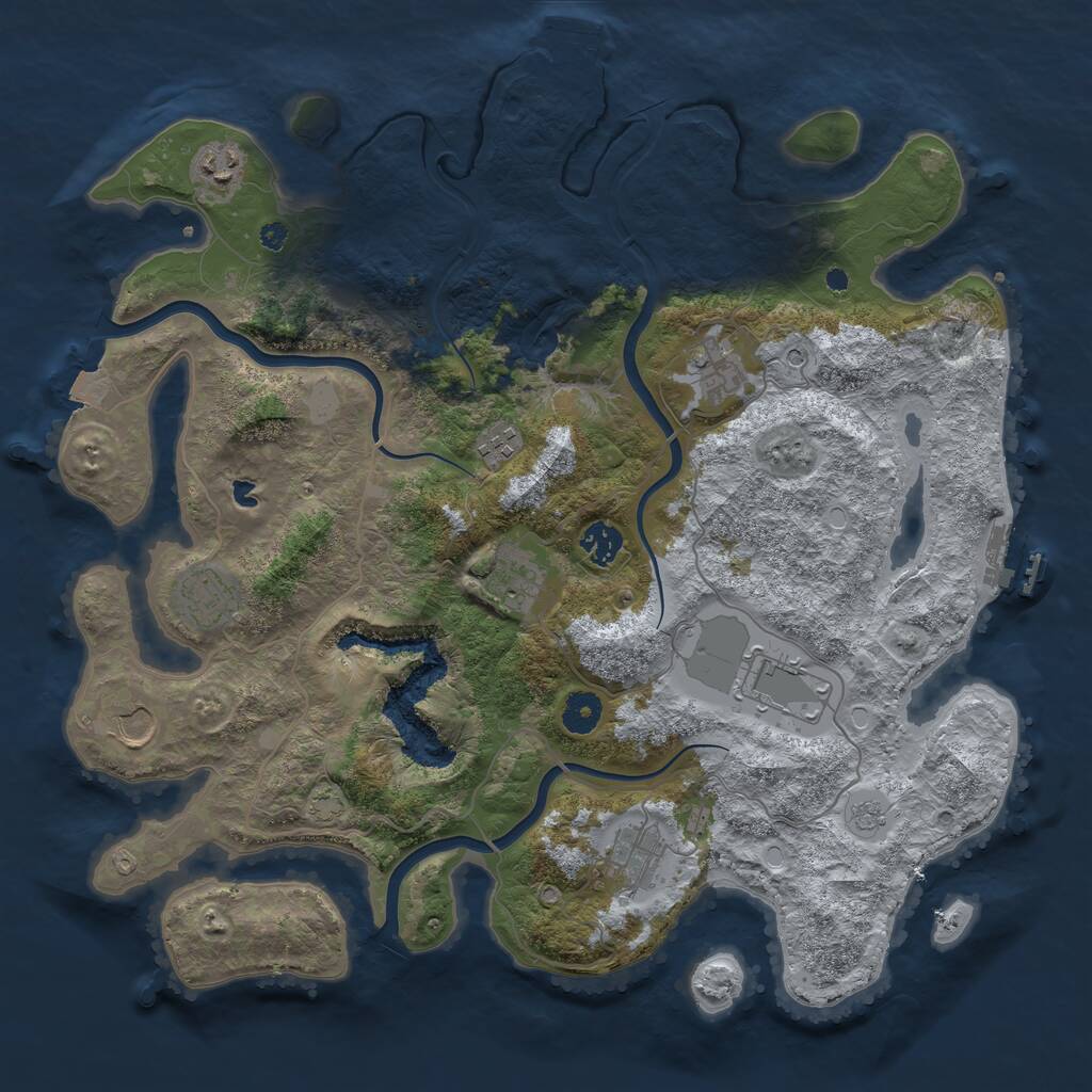 Rust Map: Procedural Map, Size: 4000, Seed: 899298827, 15 Monuments