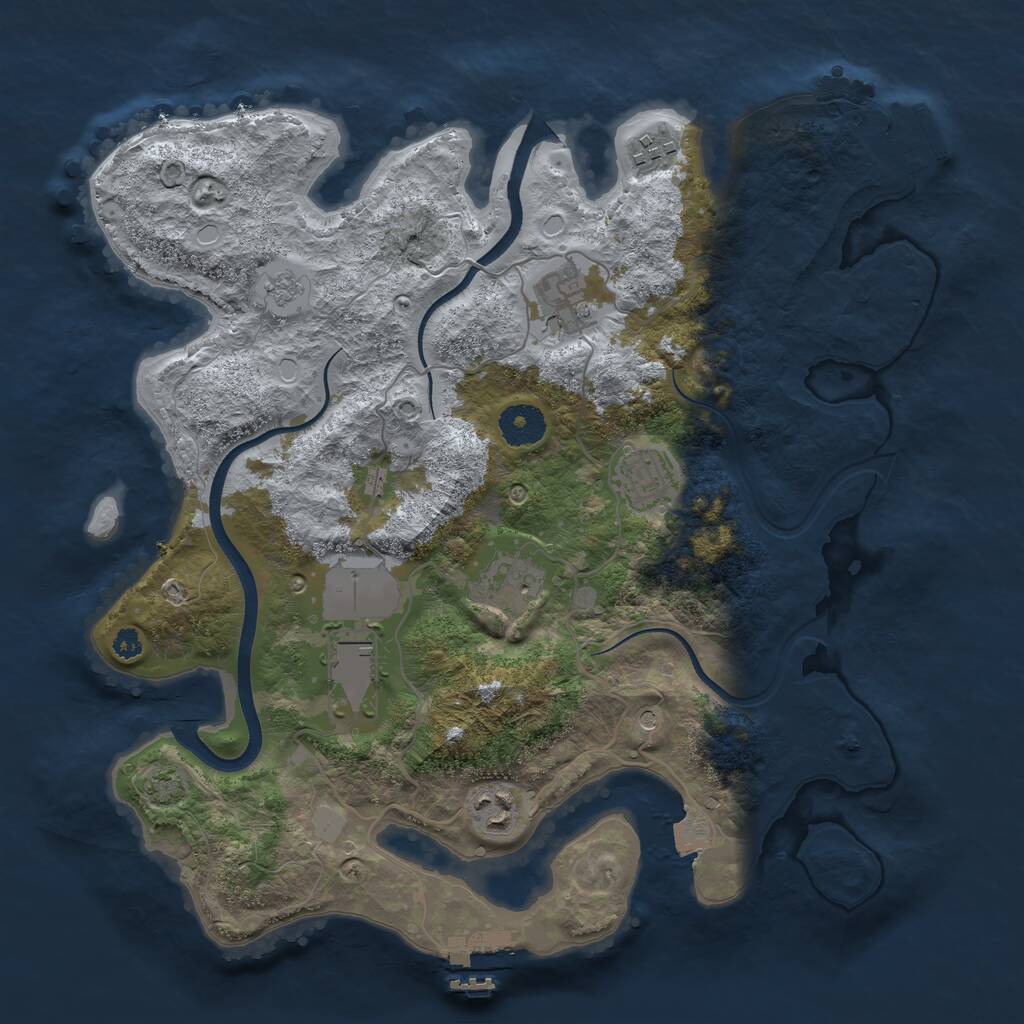 Rust Map: Procedural Map, Size: 3500, Seed: 120612020, 12 Monuments