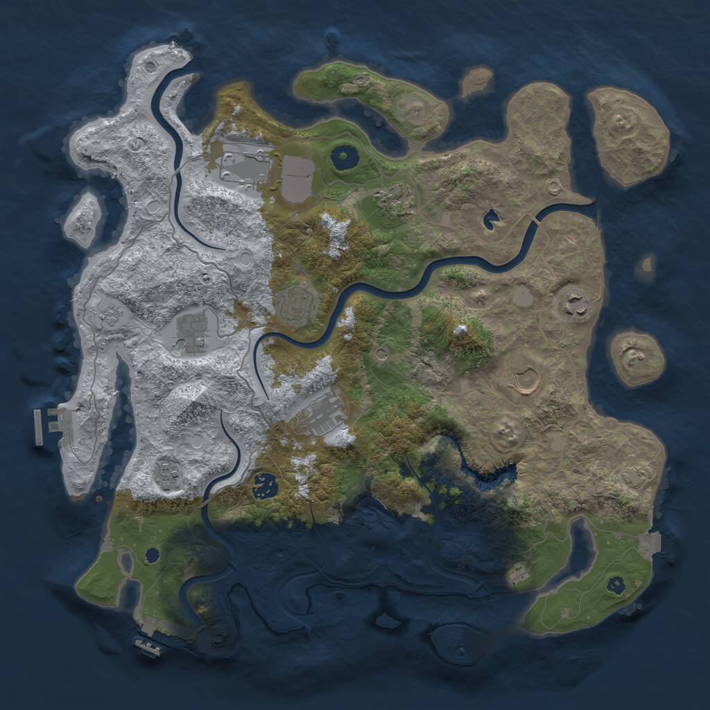 Rust Map: Procedural Map, Size: 4000, Seed: 773101672, 15 Monuments
