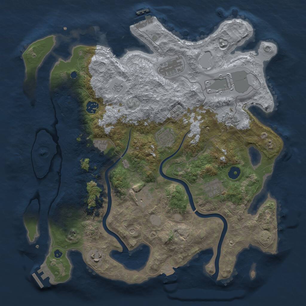 Rust Map: Procedural Map, Size: 3750, Seed: 137190204, 16 Monuments