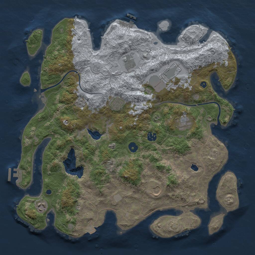 Rust Map: Procedural Map, Size: 4000, Seed: 456792640, 14 Monuments