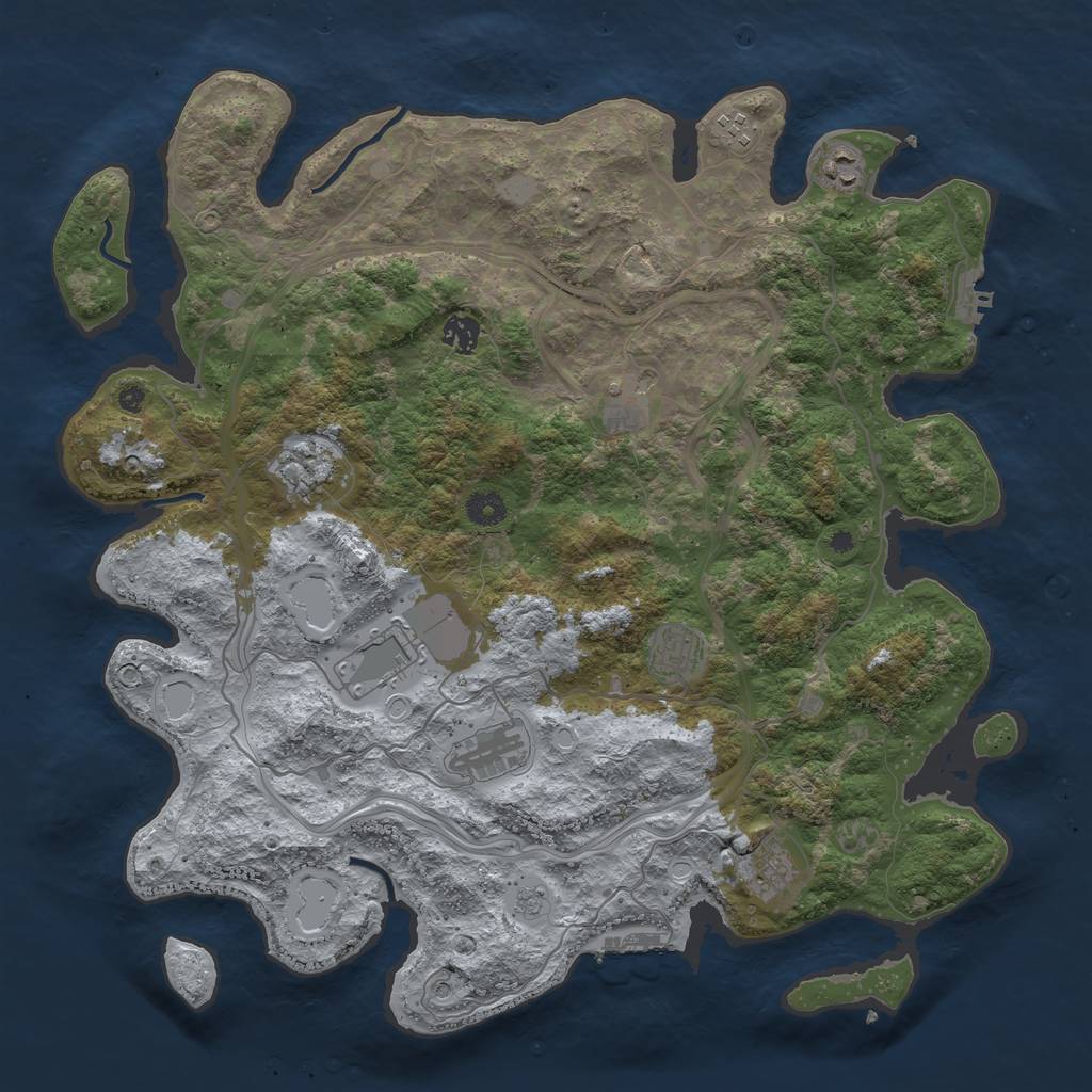 Rust Map: Procedural Map, Size: 4250, Seed: 87106217, 18 Monuments