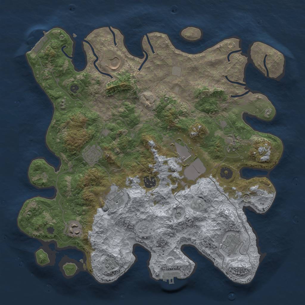 Rust Map: Procedural Map, Size: 3650, Seed: 25102022, 18 Monuments