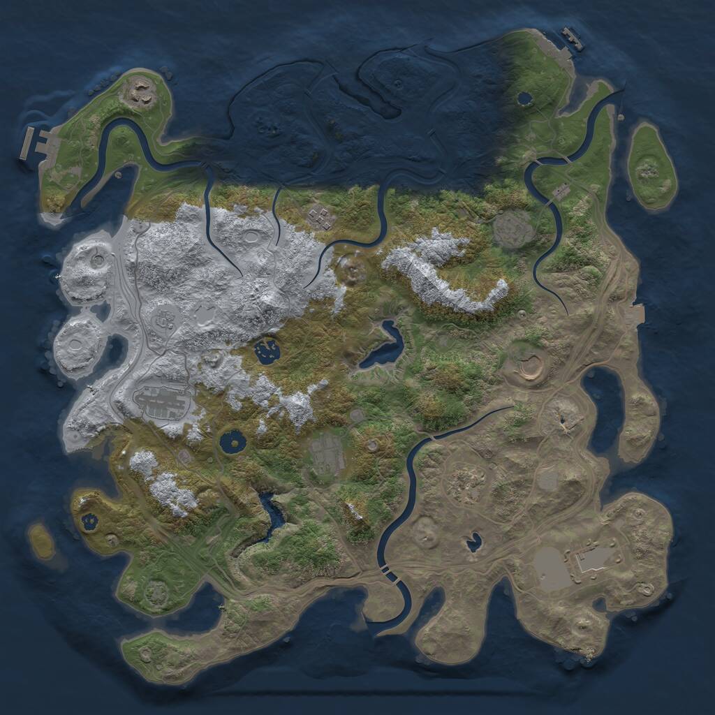 Rust Map: Procedural Map, Size: 4300, Seed: 1924084229, 15 Monuments