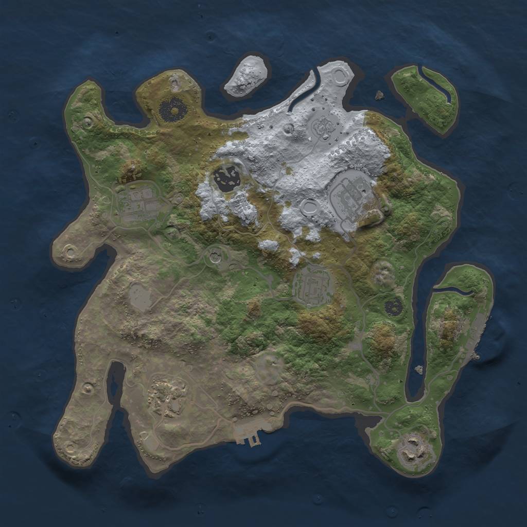 Rust Map: Procedural Map, Size: 3000, Seed: 123123123, 15 Monuments